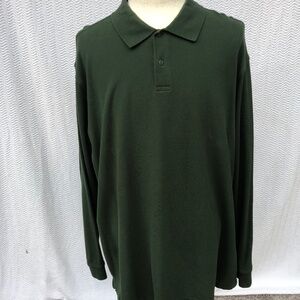 Roundtree & Yorke Polo Shirt  Men’s 3XLT Performance Golf Green Long Sleeved